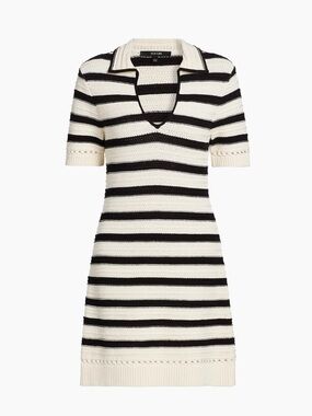 Toccin Tyler Striped Knit Polo Minidress